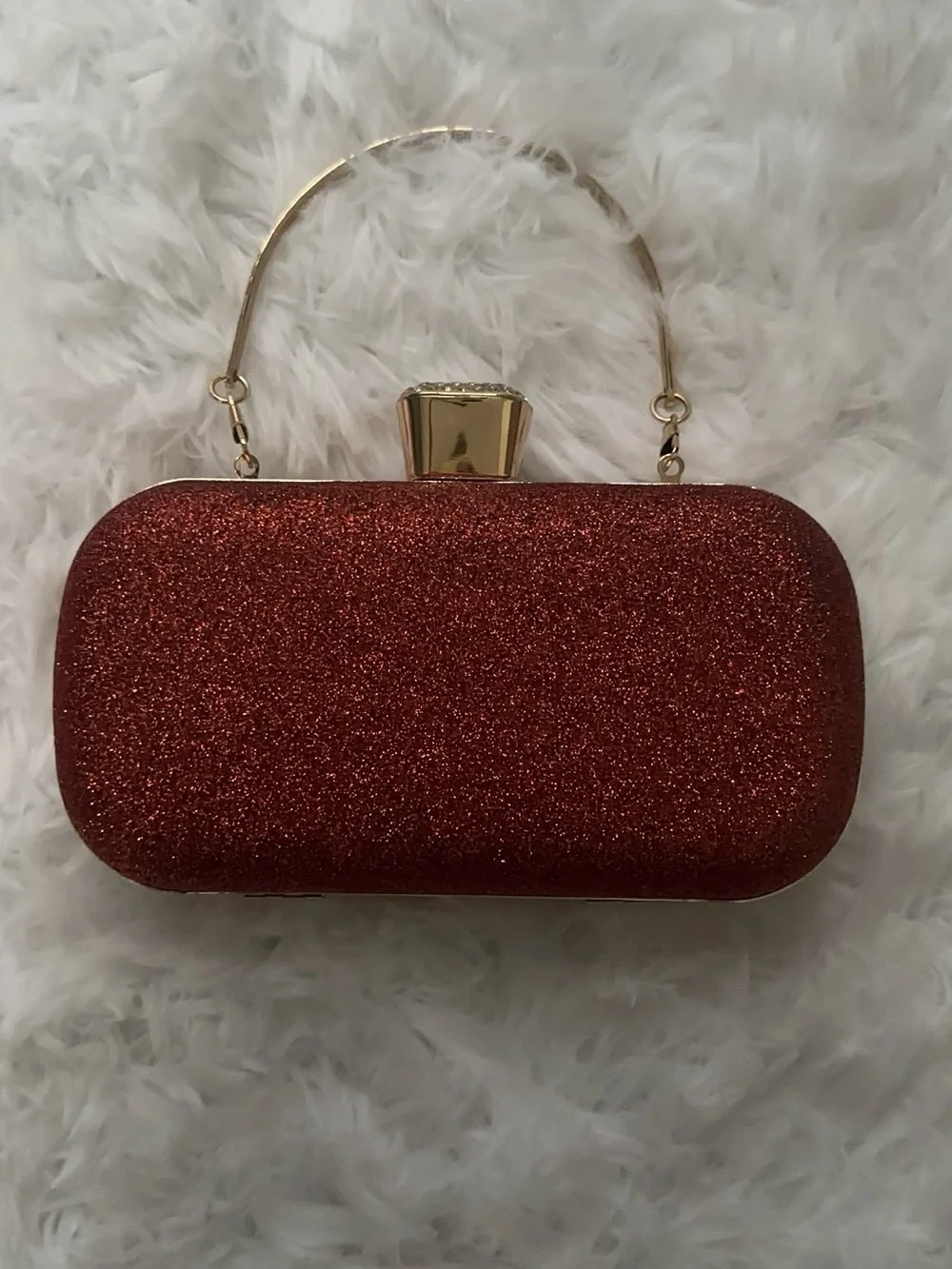 Embellished Red Crystal Evening Clutch Handbag